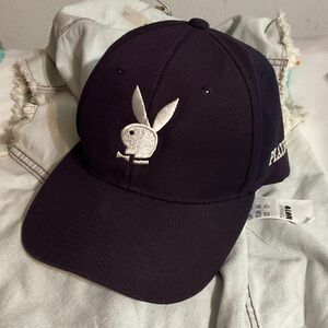 PLAYBOY Navy Baseball Cap with White Bunny Logo